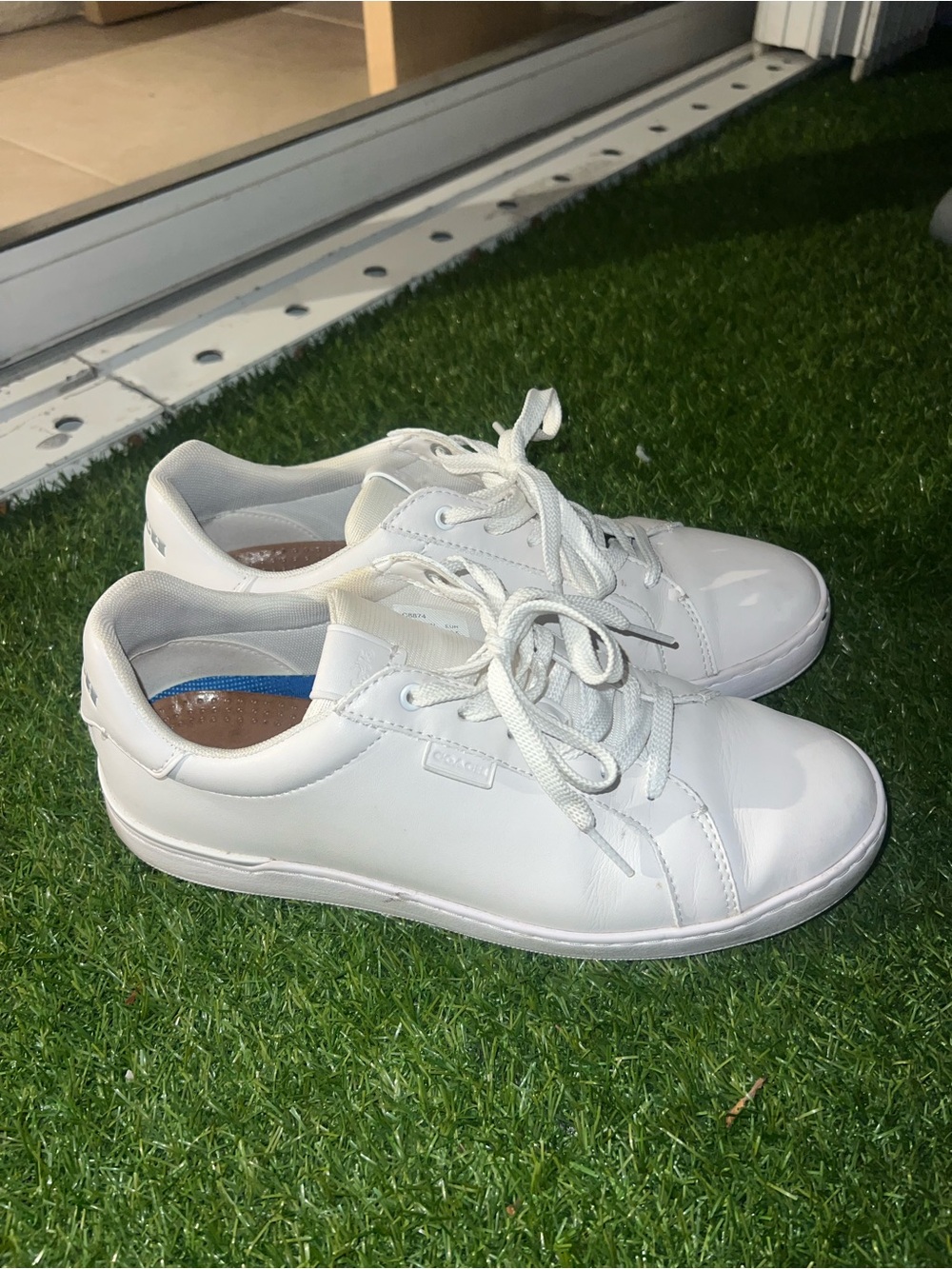 White Leather Coach Sneakers